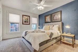 4 bedrooms, iron/ironing board, travel cot, WiFi