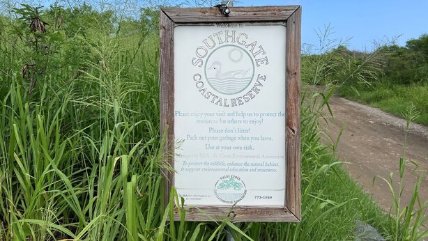 A signboard at the entrance of Southgate Coastal Reserve. - 5 Minute walk to the beach! (Christiansted)