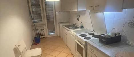 Appartement, 1 grand lit | Cuisine privée | Four, lave-vaisselle, bouilloire électrique, grille-pain