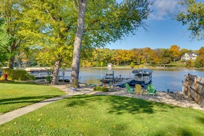 Property grounds - Boat Dock & Backyard: 'Rock River Retreat' (Edgerton)
