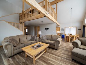 TV, fireplace, video games