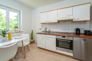 Grand Apartment | Private kitchen | Full-size fridge, microwave, oven, stovetop