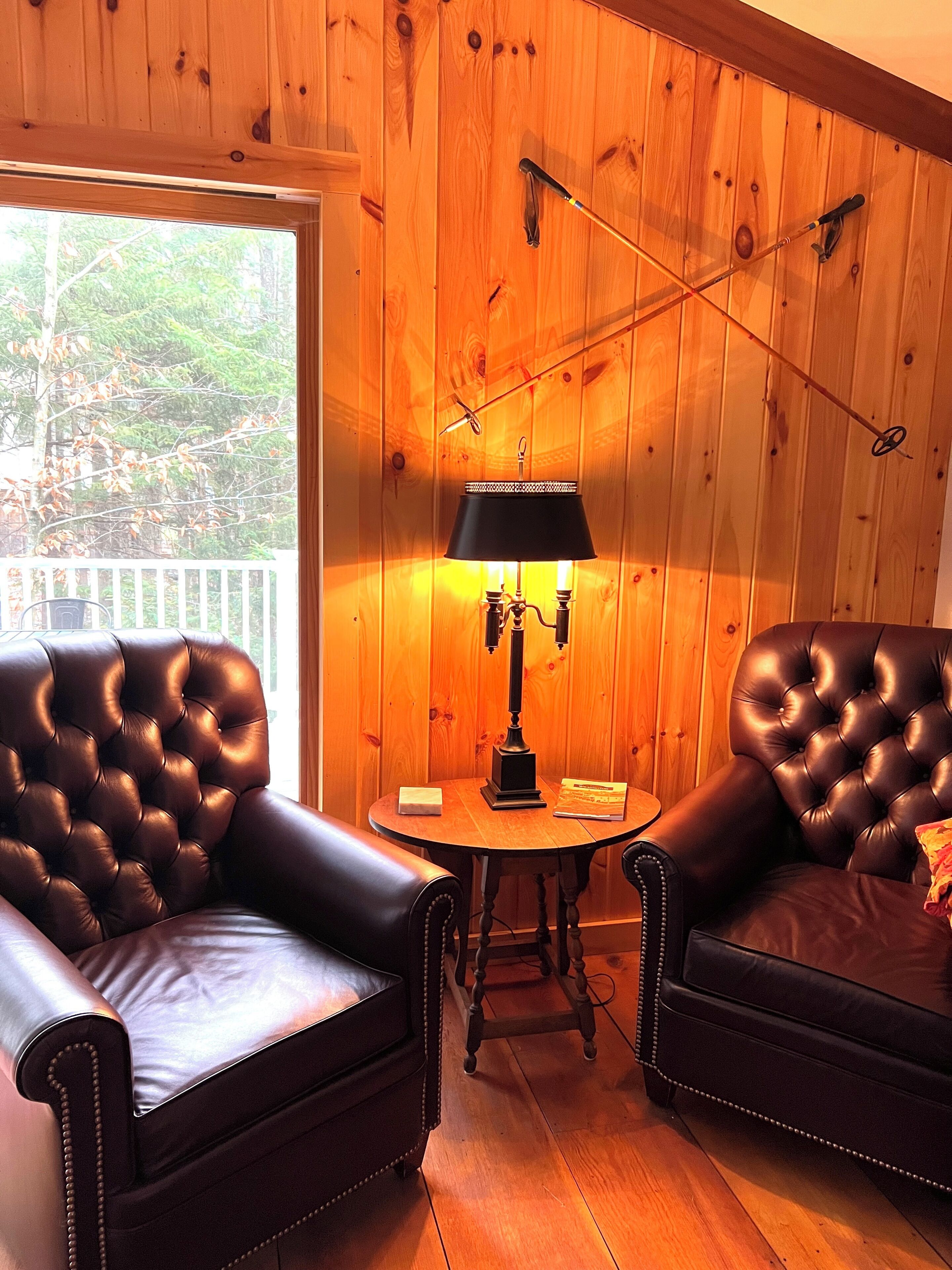 Smart TV, fireplace, DVD player, books