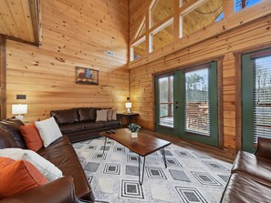 Smart TV, fireplace, video games, DVD player