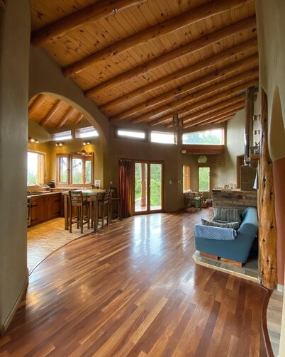 Mountain home with epic views- short drive to lake and river. 