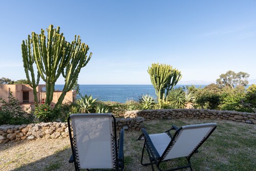 Villa "Water Front Scopello" with Sea View, Private Beach Access, Garden, and Wi-Fi