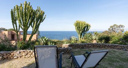 Villa "Water Front Scopello" with Sea View, Private Beach Access, Garden, and Wi-Fi