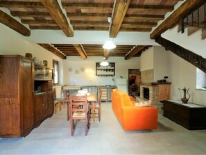 Televisión y chimenea 