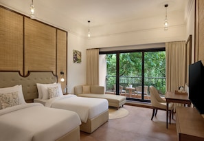 Værelse - 2 enkeltsenge - balkon (View) | Egyptiske bomuldslagner, premium-sengetøj, pengeskab på værelset