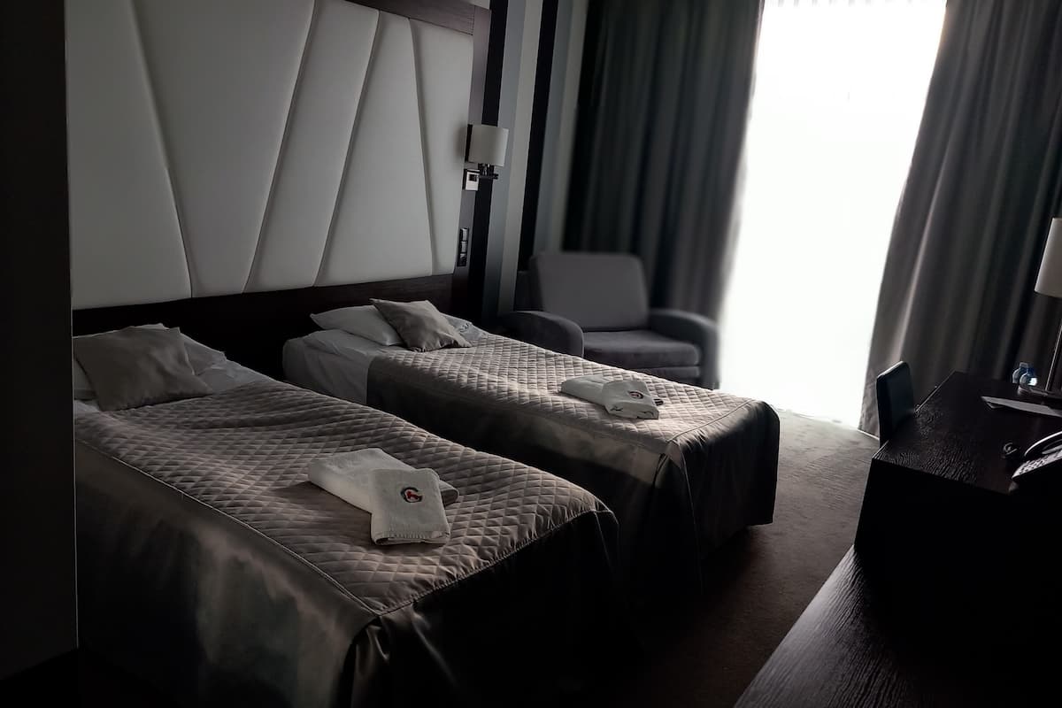 Business kamer, 1 twee- of 2 eenpersoonsbedden | 1 slaapkamer, lakens van Egyptisch katoen, luxe beddengoed, een minibar