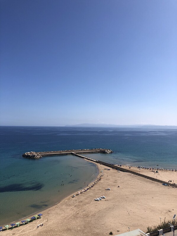 Private beach, sun-loungers, beach umbrellas