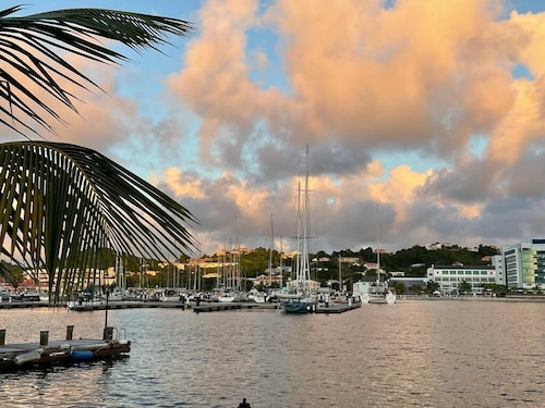 The Pelican #3 - Spacious 1 bedroom 2.5 bath waterfront Condo in the heart of Rodney Bay.