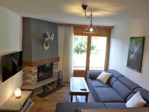 Télévision, cheminée