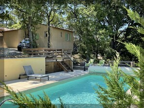 Piscine extérieure, piscine chauffée