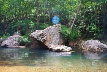 Blue Hole swimming spot, about a 1/4 mile walk from the cabin.