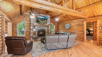 TV, fireplace, offices