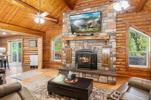 Fernseher, Kamin, Arbeitsbereiche