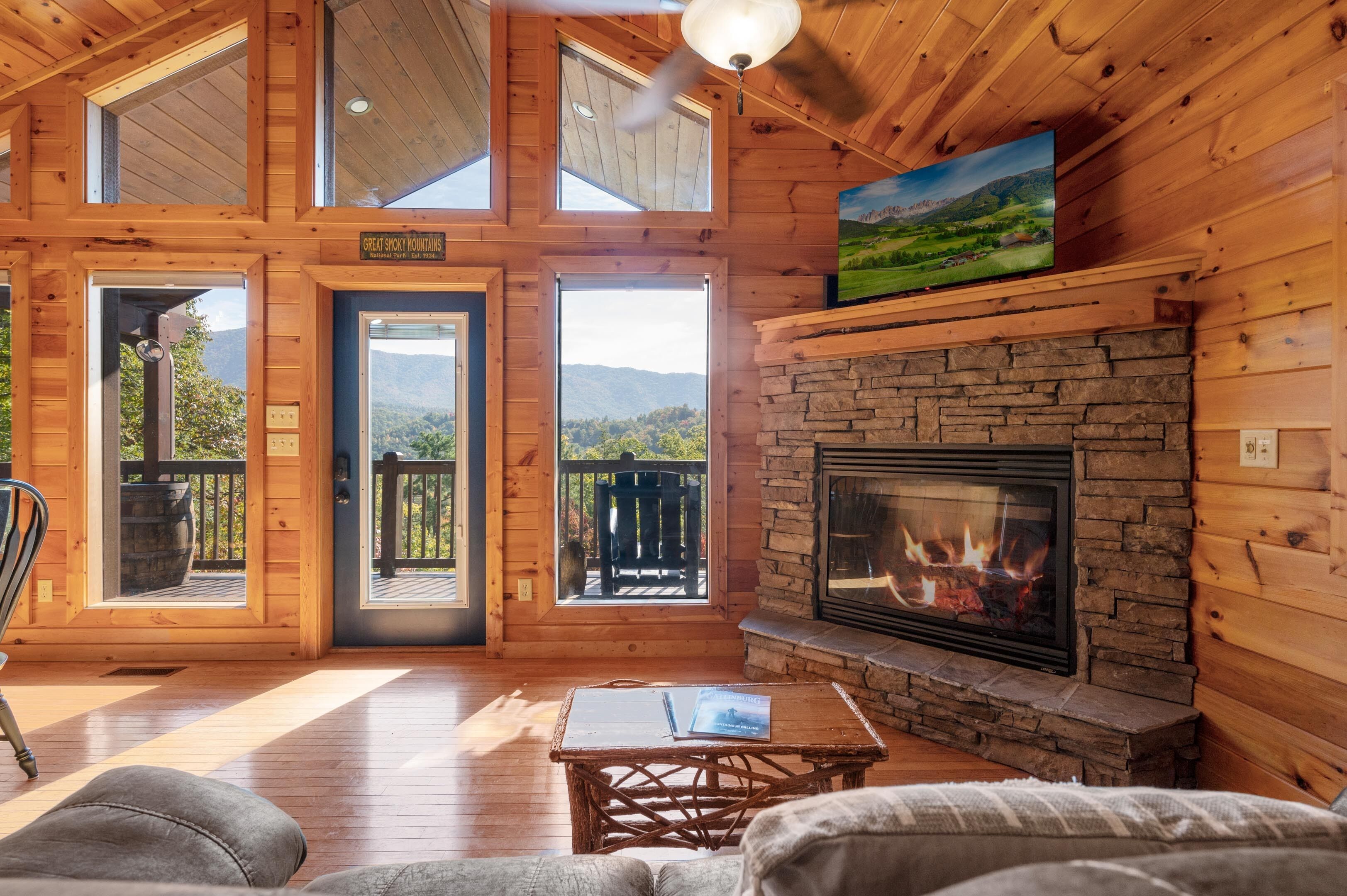 Smart TV, fireplace, video games