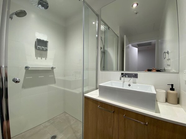 Shower, hair dryer