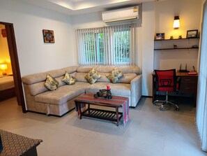 Comfort House | Living area | 55-inch flat-screen TV with digital channels, TV - Peaceful 1 BR home in private residence (Koh Samui)