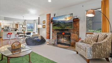 Smart TV, DVD player, books, video library