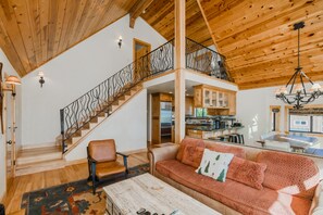 TV, fireplace, video games, video library