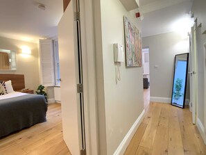 1 bedroom, desk, iron/ironing board, travel cot