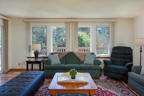 Smart-tv, een open haard en een dvd-speler