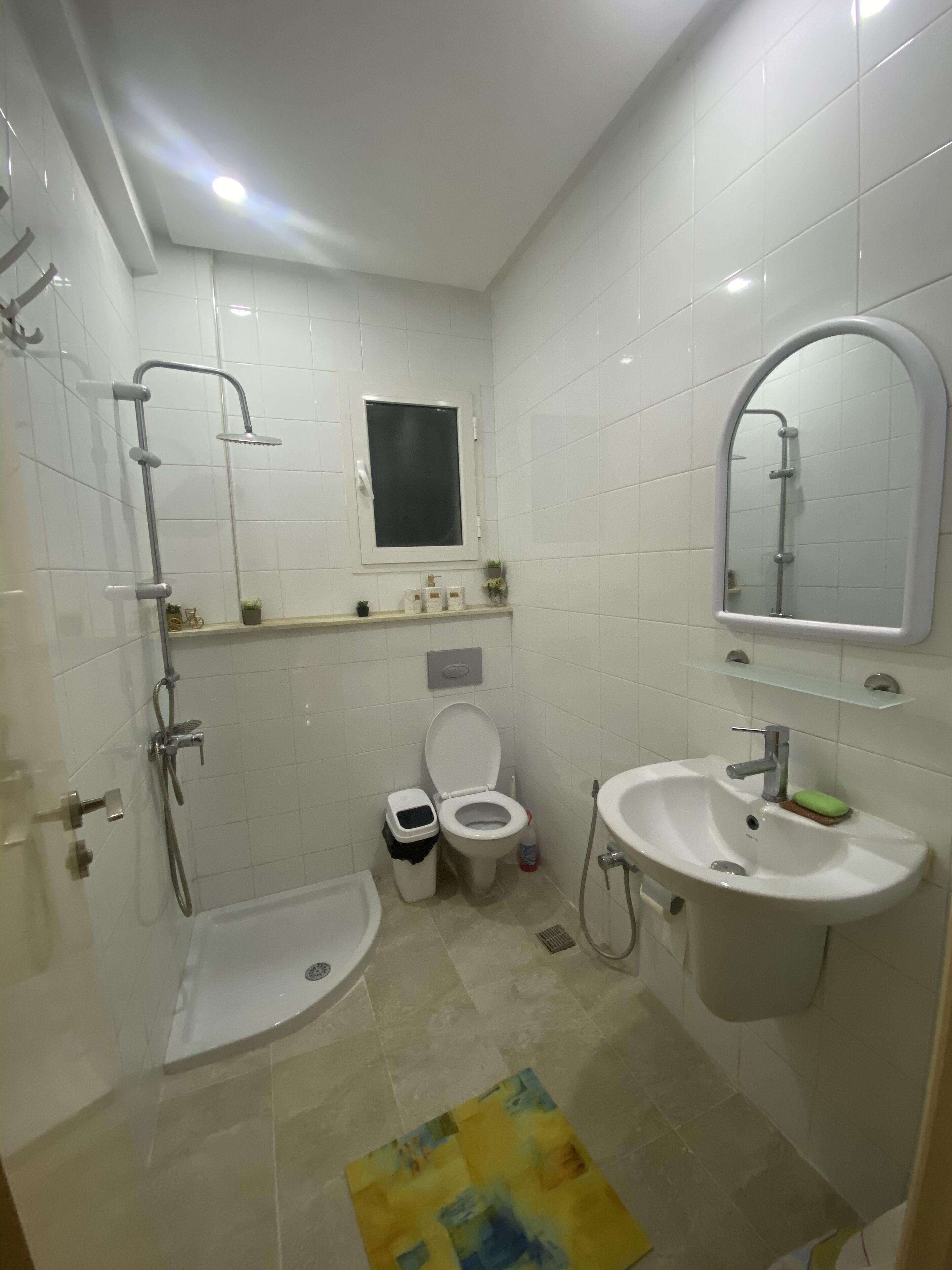 Dusche, Handtücher, Seife, Toilettenpapier