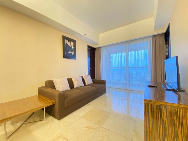 Apartment, 2 Bedrooms | Living area | TV - Fancy And Nice 2Br At Braga City Walk Apartment (Bandung)