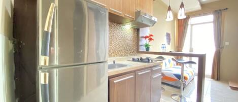 Appartement, 2 chambres | Cuisine privée | Réfrigérateur, plaque de cuisson