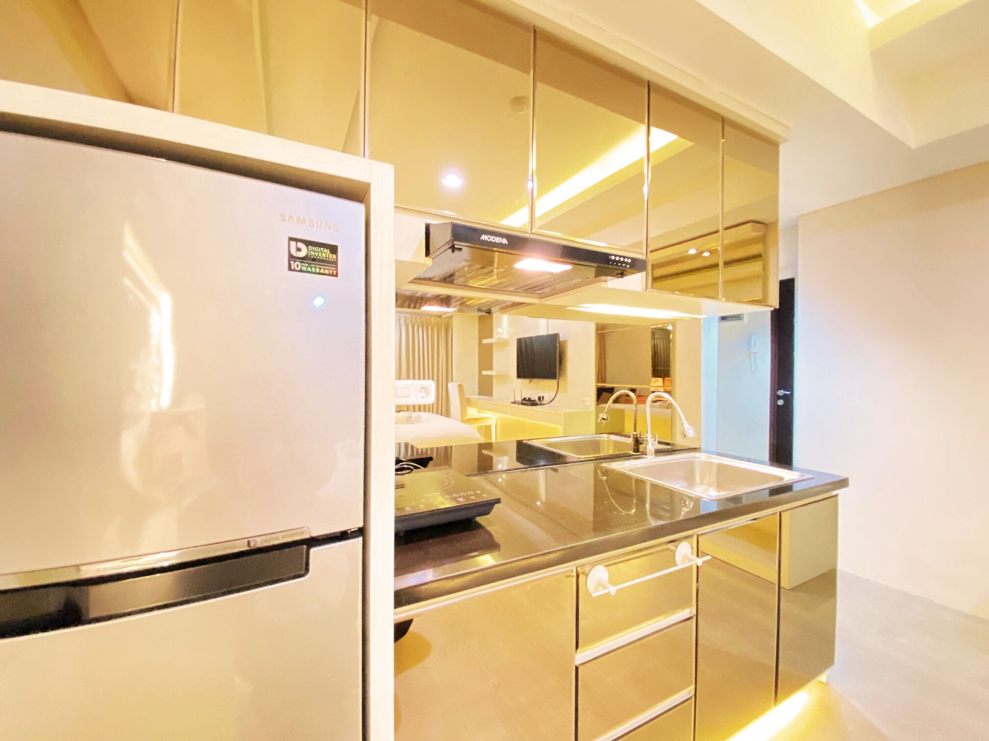 Estúdio | Cozinha privada | Geladeira, cooktop, chaleira elétrica