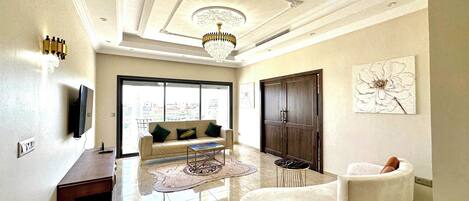 Apartment, 3 Bedrooms, Smoking, Balcony | Living area