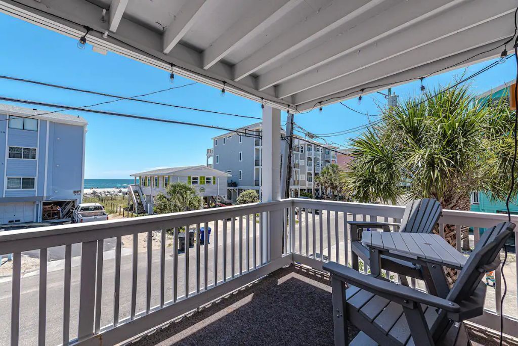 Oceanview condo w POOL steps from the beach!