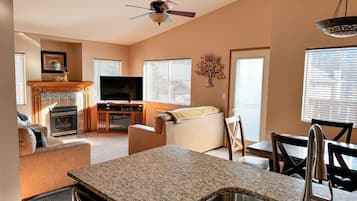 TV, fireplace, DVD player