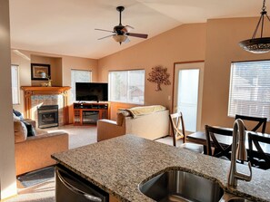 TV, fireplace, DVD player