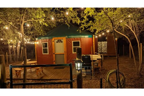 Private Yurt with AC & Heating.