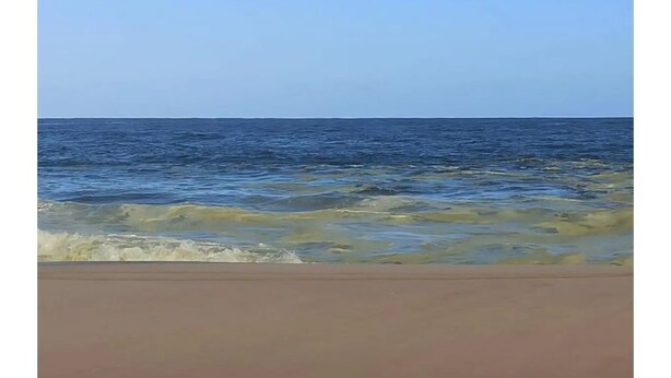 A beach with waves approaching the shore. - Chalet frente al  mar  Sta Monica  J Ignacio (Jose Ignacio Sta Monica)