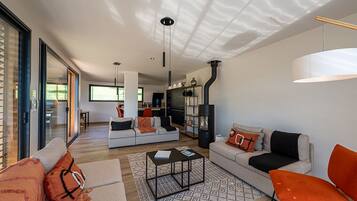TV, fireplace, ping pong