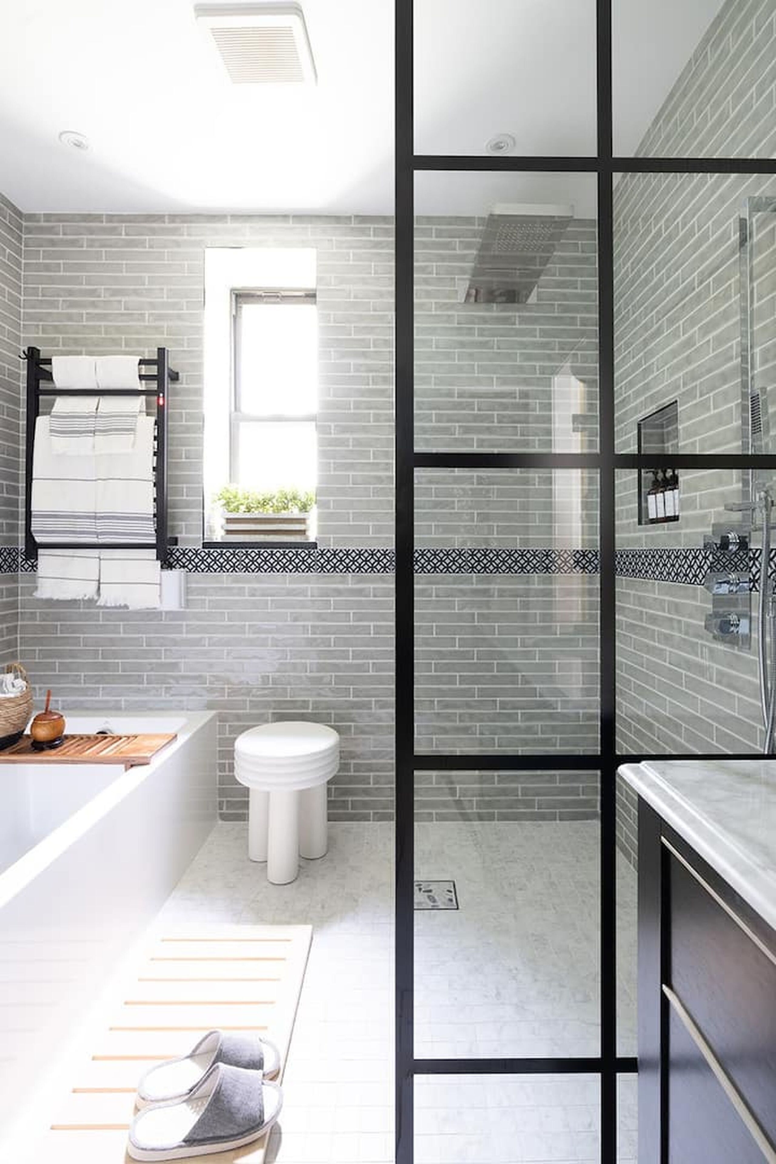 Bathtub, hair dryer, towels, soap