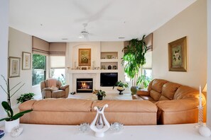 Smart TV, fireplace, printers