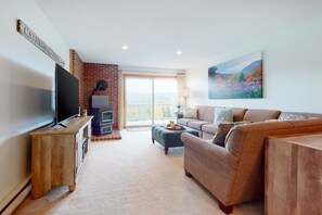 TV, DVD player, video library