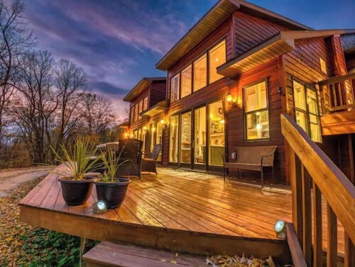  Private, Spacious, 10,000 Sq Ft Custom Built Lake Home w/Lakeside Cabin & 73 ac