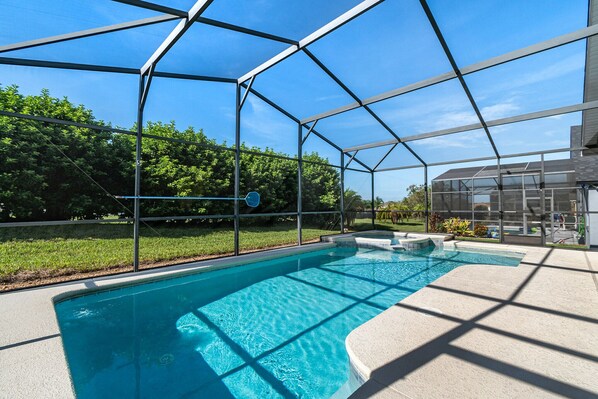 Outdoor pool, a heated pool