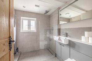 Shower, hair dryer
