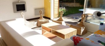 A bright and spacious gîte with a garden