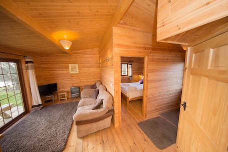 Interior. The Duckling Lodge (private hot tub)