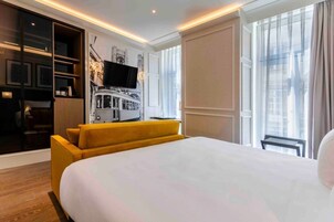 Minibar, desk, laptop workspace, soundproofing