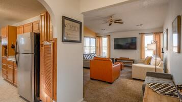 Smart TV, table football, ping pong, books