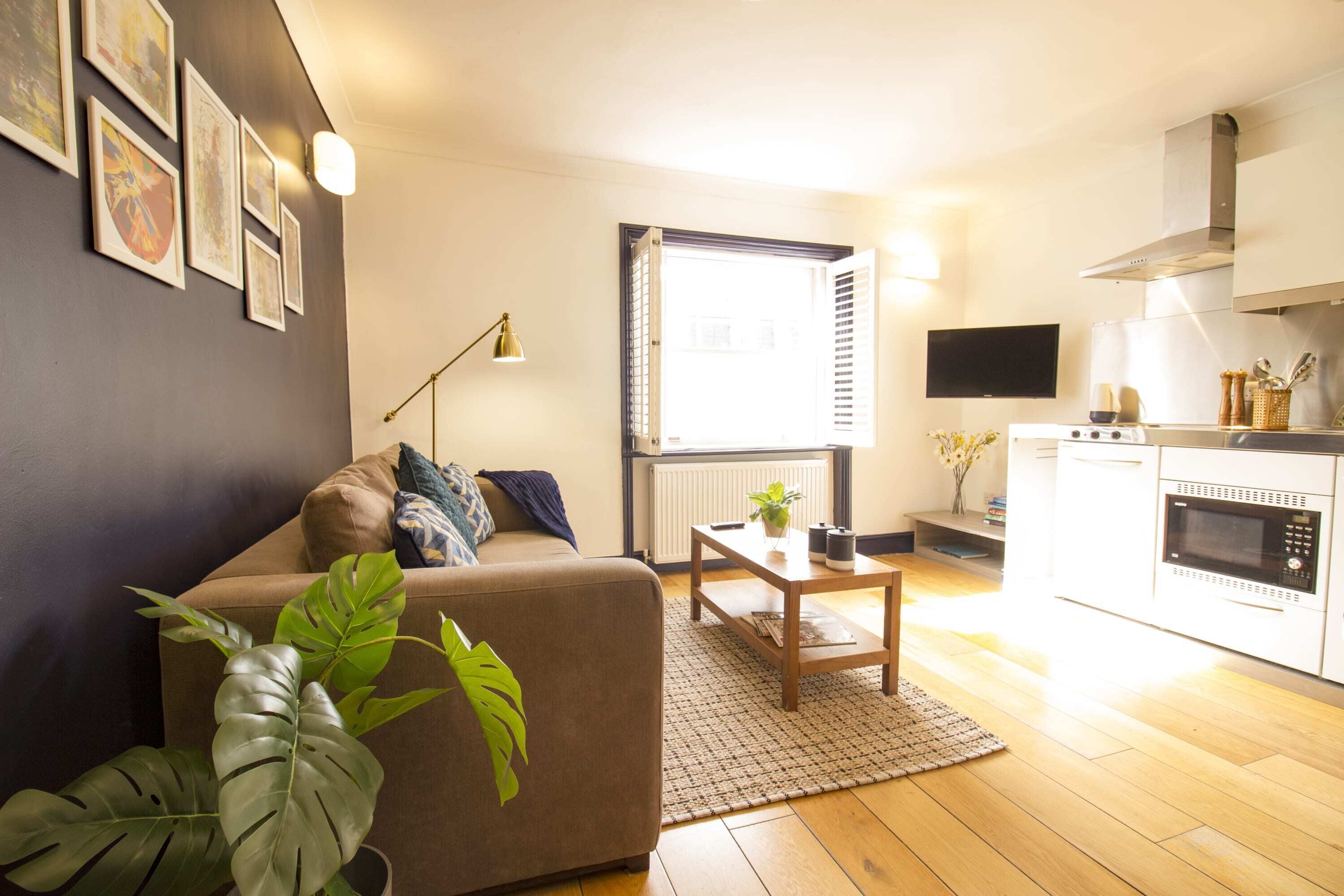 Télévision, cheminée, espaces bureaux